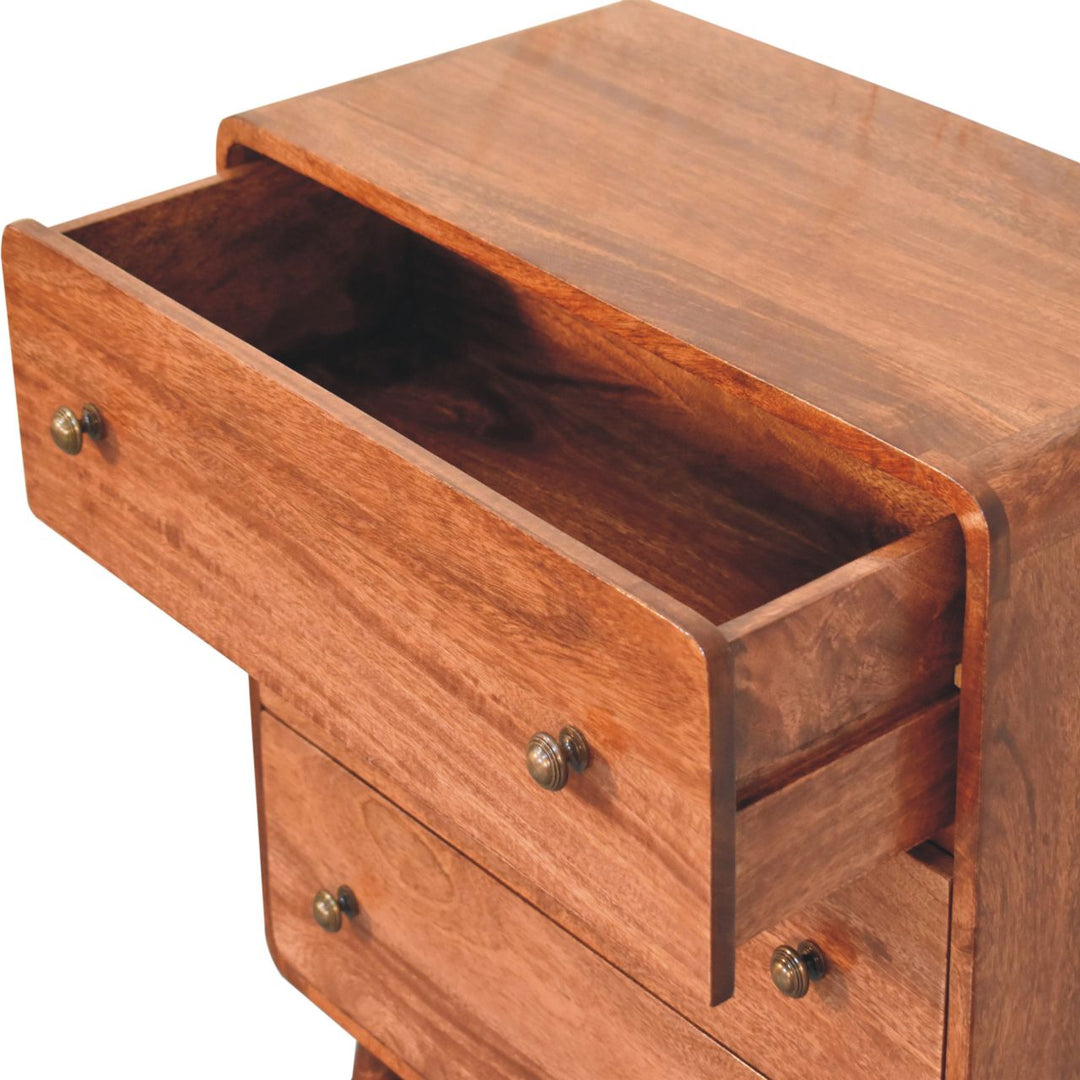 Solid Wood Curved Honey Caramel Chest