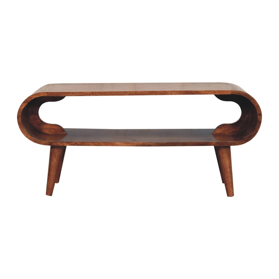Solid Wood Amaya Nordic Style Honey Caramel Coffee Table, Brown