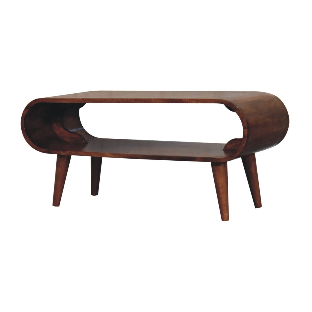 Solid Wood Amaya Nordic Style Honey Caramel Coffee Table, Brown