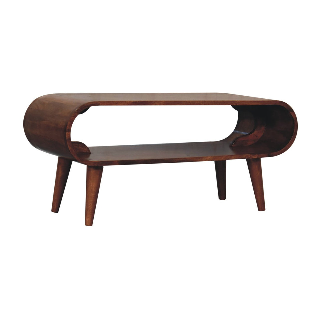 Solid Wood Amaya Nordic Style Honey Caramel Coffee Table, Brown