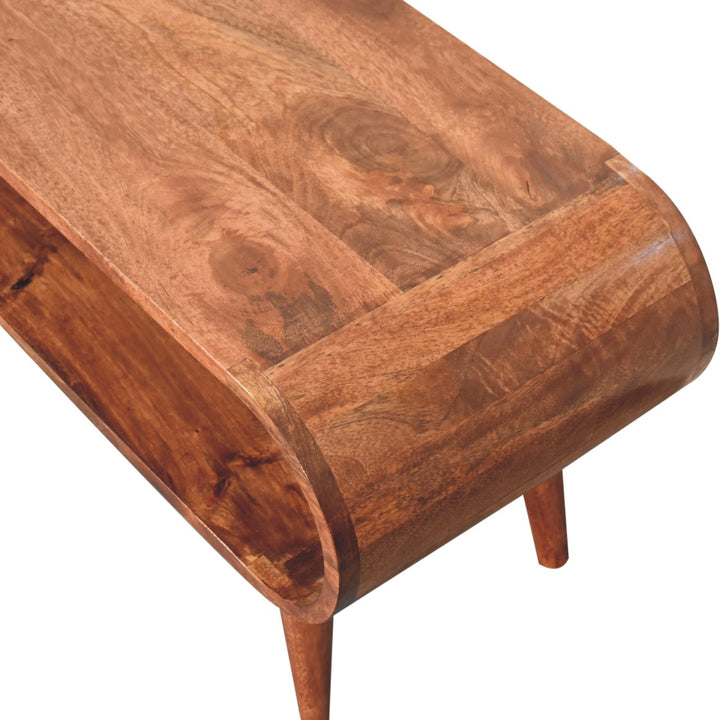 Solid Wood Amaya Nordic Style Honey Caramel Coffee Table, Brown