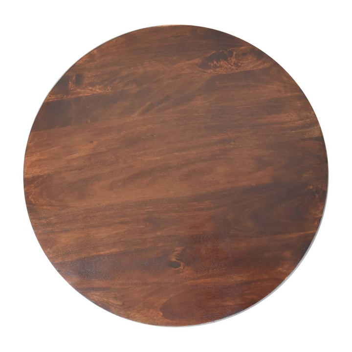 Solid Wood California Walnut Central Table with Ball Feet, Brown