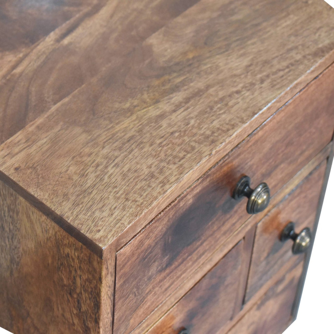 Solid Wood Honey Caramel Nordic Style 4-Drawer Multi Bedside