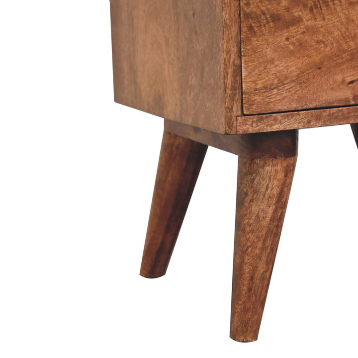Solid Wood Honey Caramel Nordic Style 4-Drawer Multi Bedside
