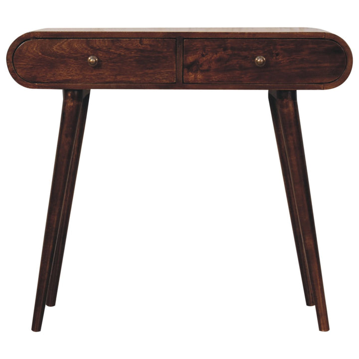Solid Wood California Walnut Curved Edge Console Table