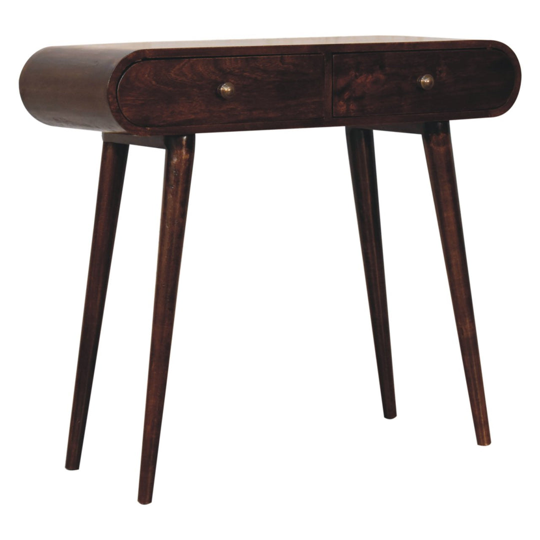 Solid Wood California Walnut Curved Edge Console Table