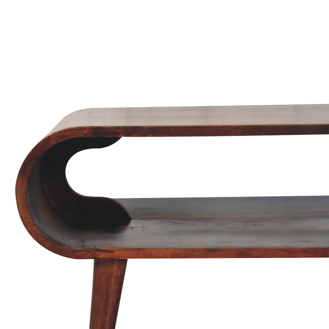 Solid Wood California Walnut Coffee Table, Open Storage, Nordic Legs, Dark Brown