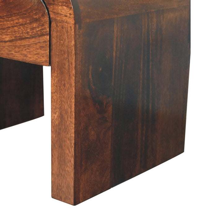 Solid Wood California Walnut Disc Nightstand, 1-Drawer