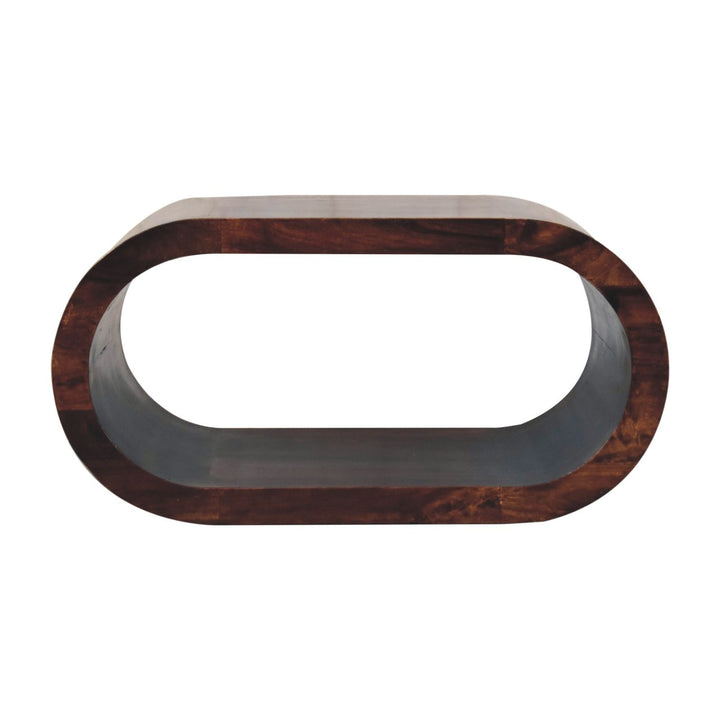 Solid Wood Amaya California Walnut Coffee Table, Oval, Brown