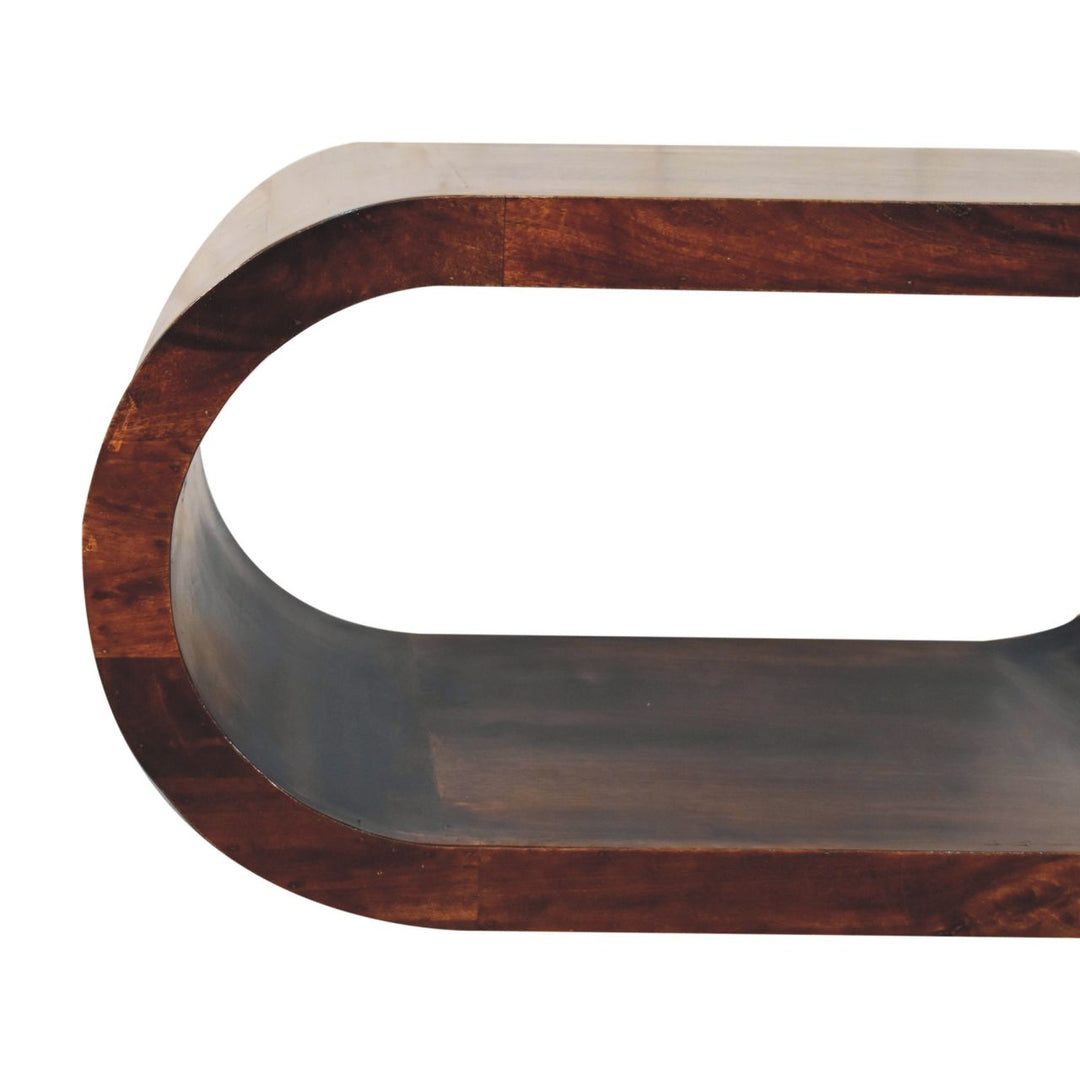Solid Wood Amaya California Walnut Coffee Table, Oval, Brown