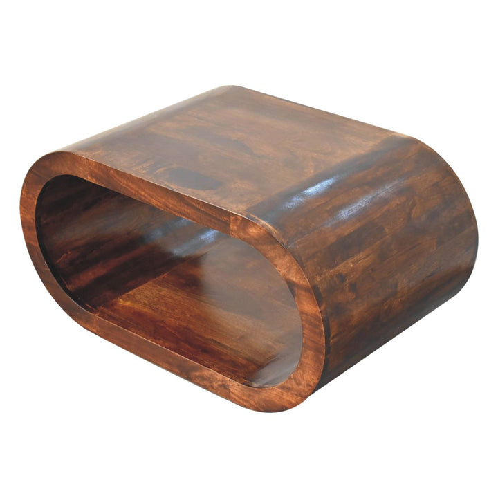 Solid Wood Amaya California Walnut Coffee Table, Oval, Brown