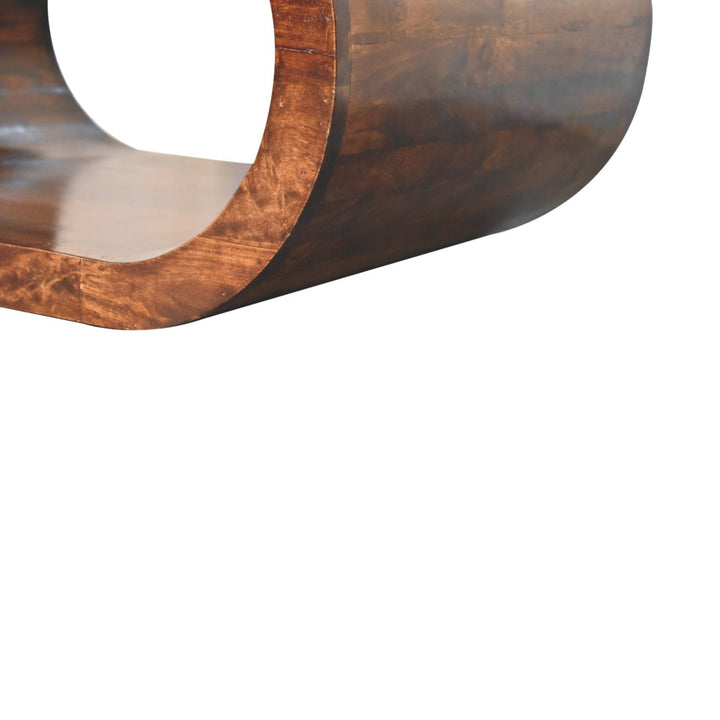 Solid Wood Amaya California Walnut Coffee Table, Oval, Brown