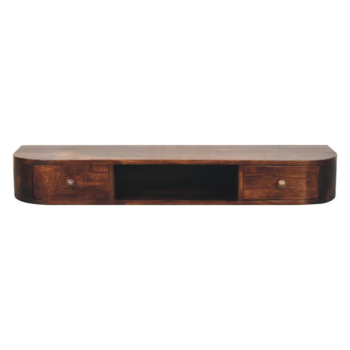 Solid Wood Lunar 2-Drawer Floating Console