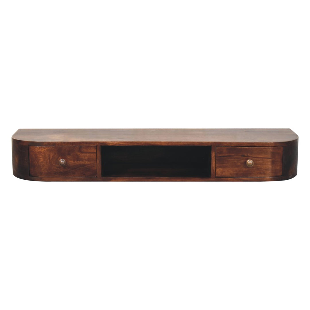 Solid Wood Lunar 2-Drawer Floating Console