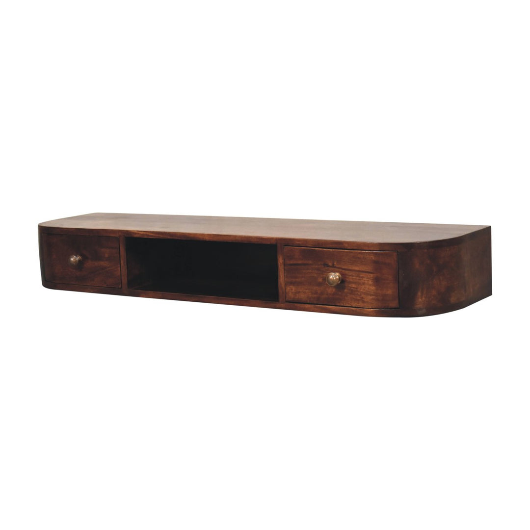 Solid Wood Lunar 2-Drawer Floating Console