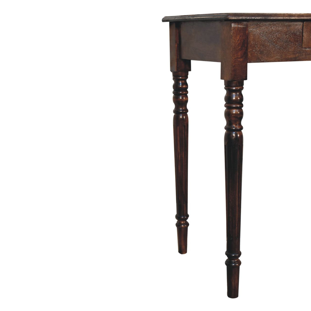 Solid Wood California Walnut Writing Desk, 1-Drawer, Brown