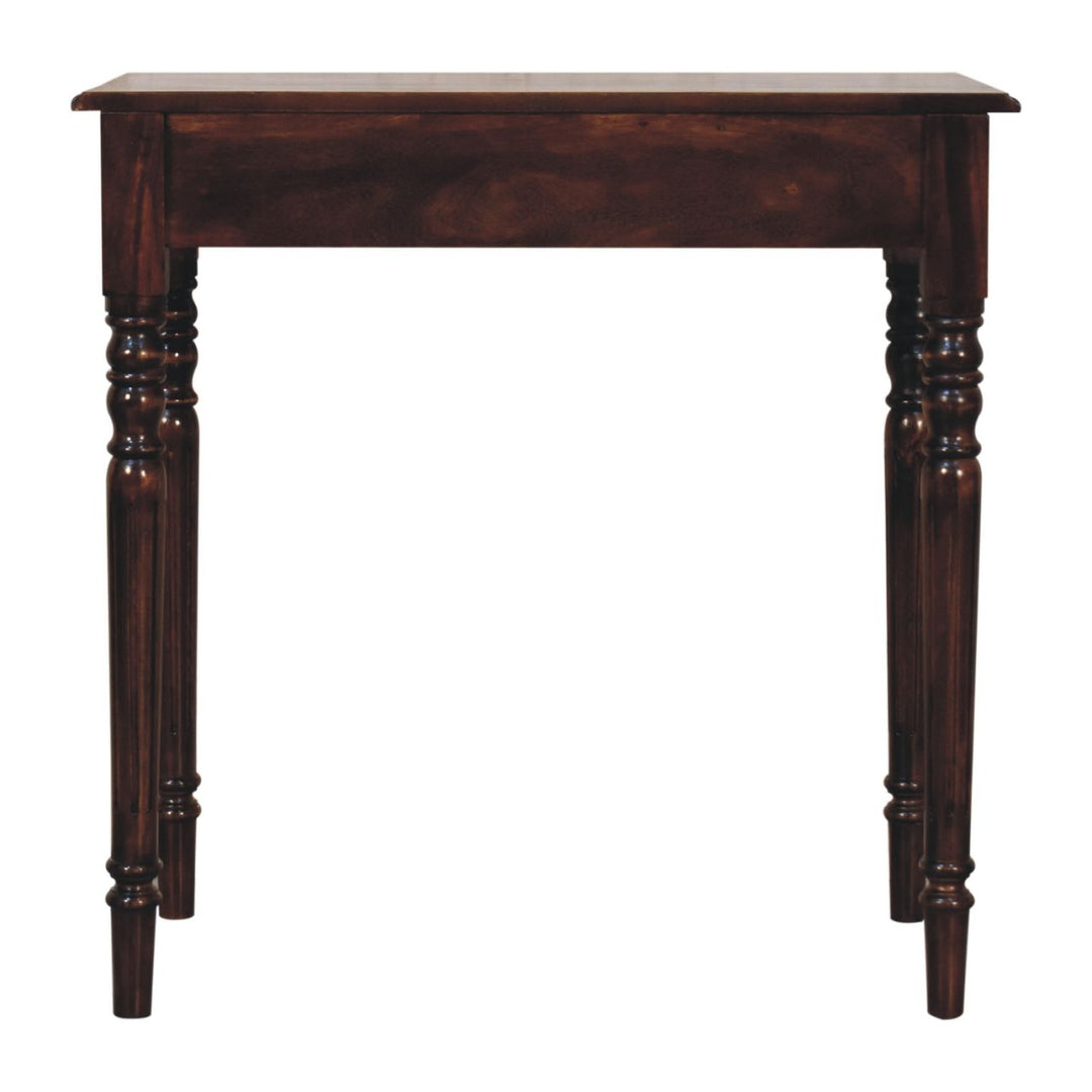 Solid Wood California Walnut Writing Desk, 1-Drawer, Brown