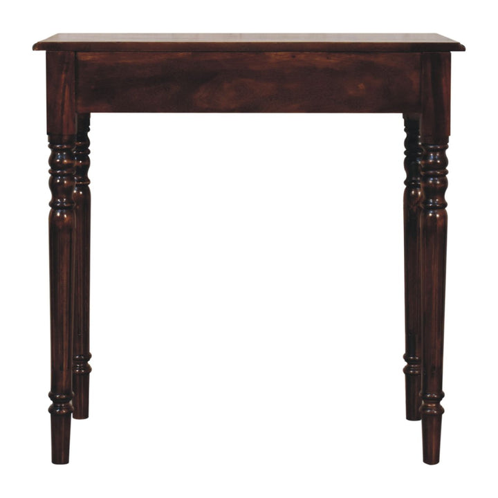 Solid Wood California Walnut Writing Desk, 1-Drawer, Brown