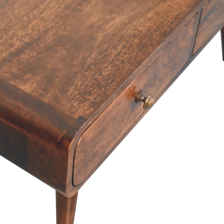 Solid Wood California Walnut Sonata Coffee Table, 4-Drawers, Nordic Legs, Dark Brown