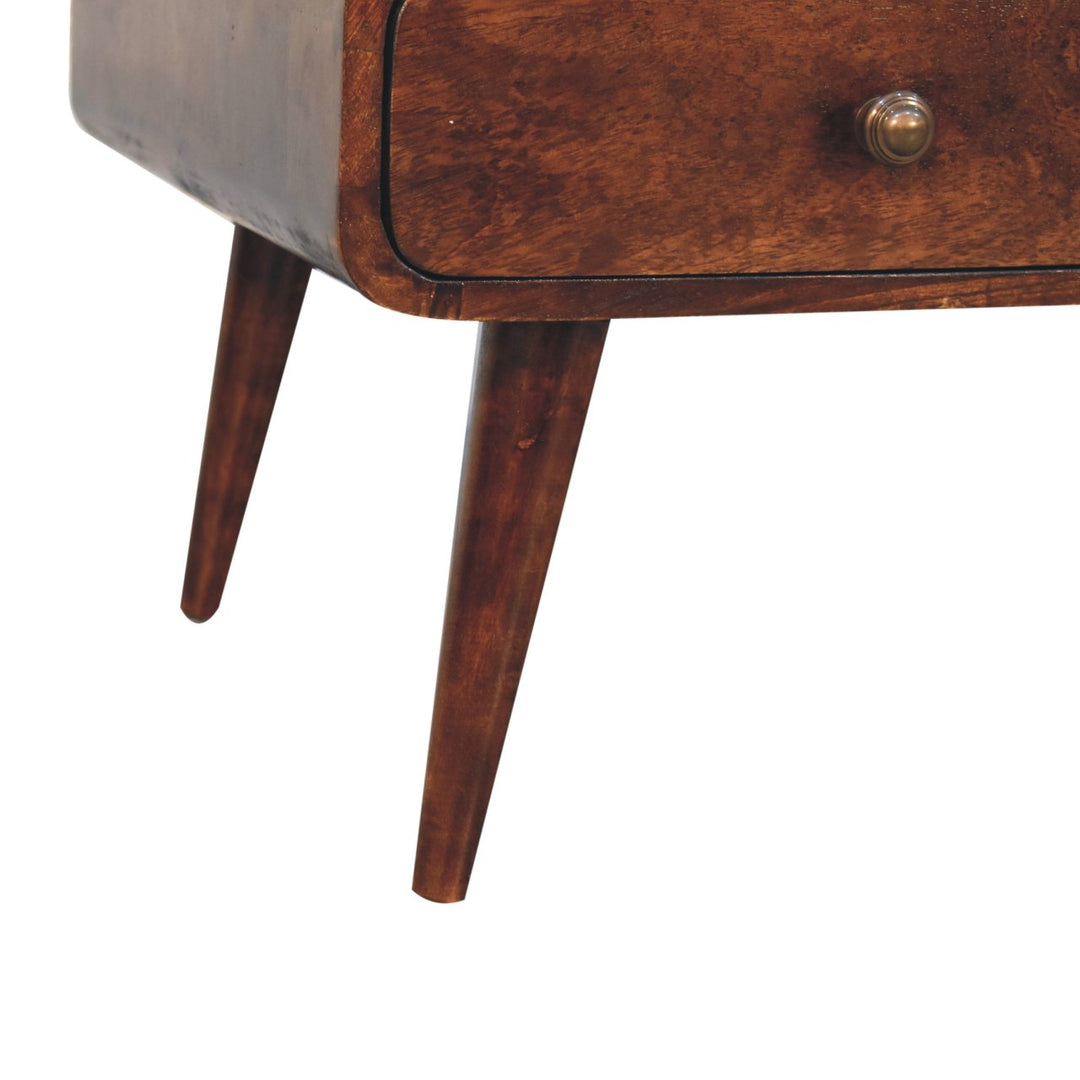 Solid Wood California Walnut Sonata Coffee Table, 4-Drawers, Nordic Legs, Dark Brown