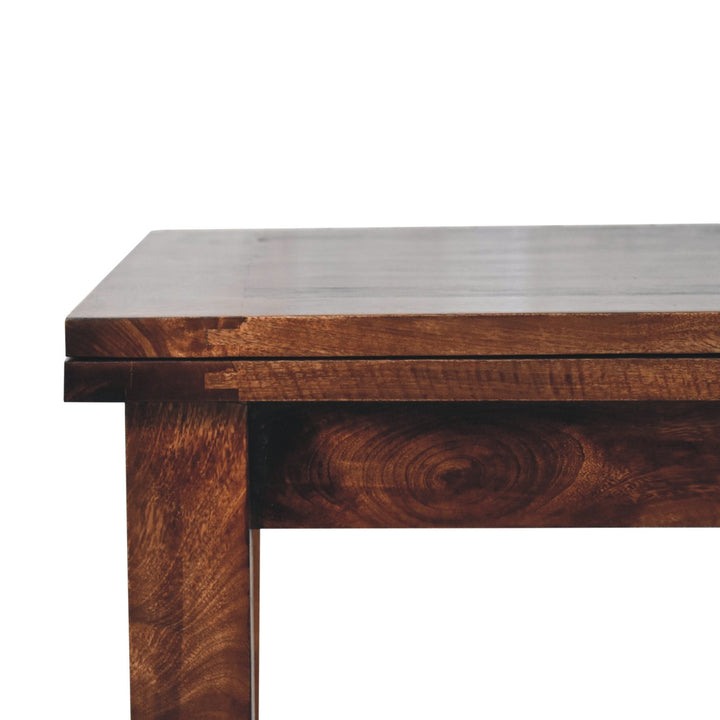 Solid Wood California Walnut Extendable Butterfly Dining Table, Brown