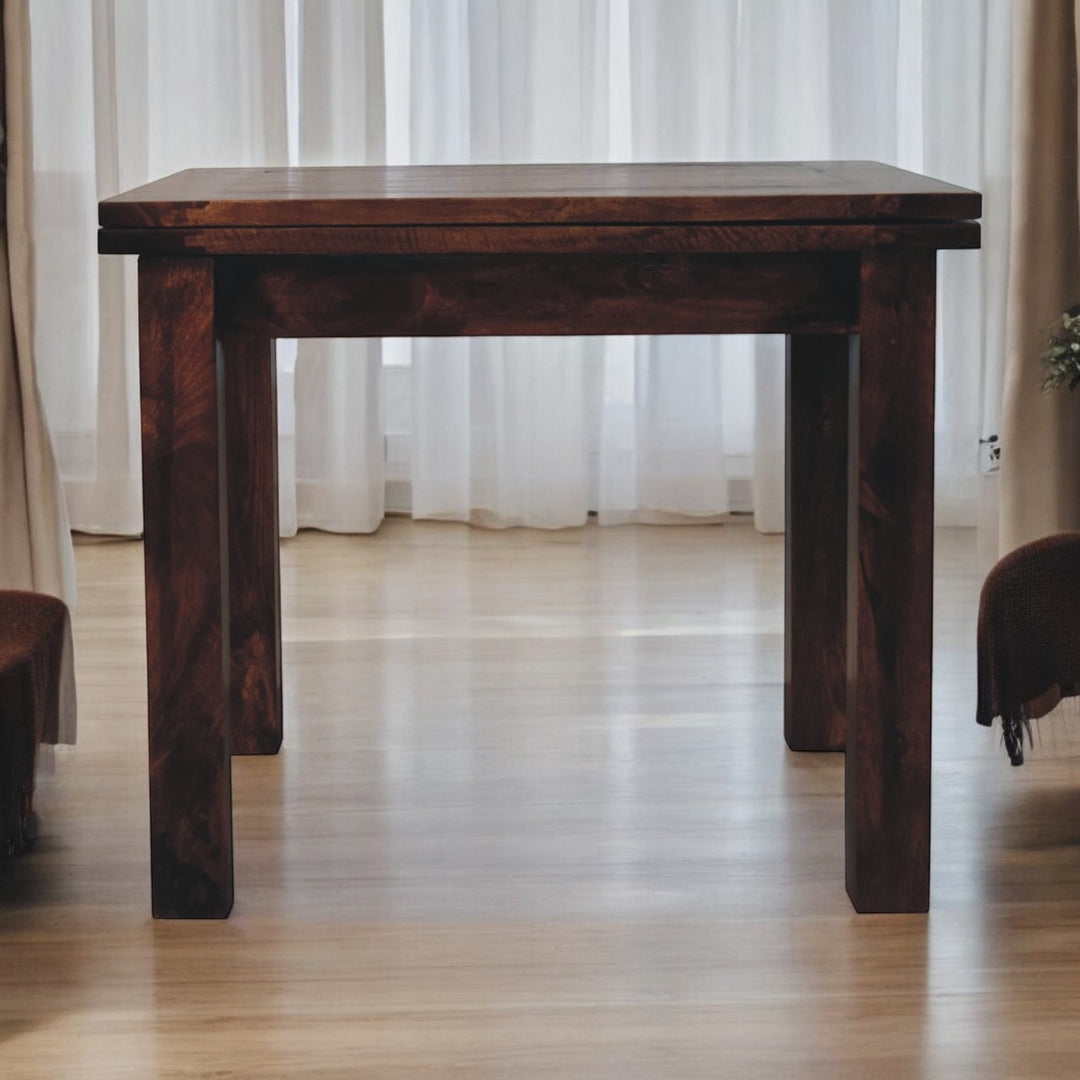Solid Wood California Walnut Extendable Butterfly Dining Table, Brown