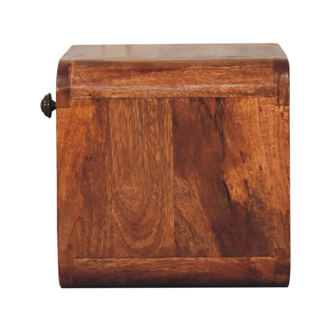 Solid Wood Mini Honey Caramel Wall-Mounted Bedside, Open Slot, 1-Drawer