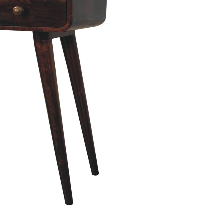 Solid Wood Mini California Walnut Curved Console Table