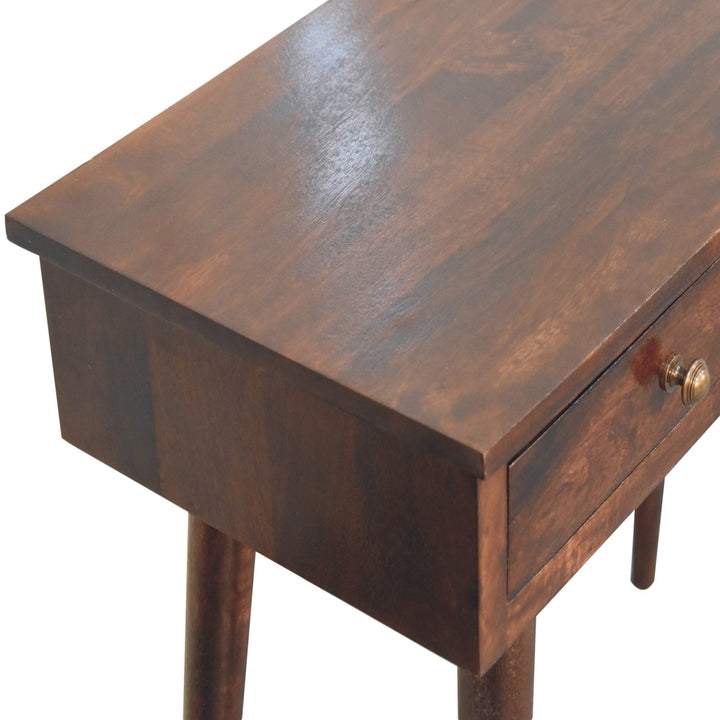 Solid Wood California Walnut Hallway 2-Drawer Console Table, Nordic Legs, Brown