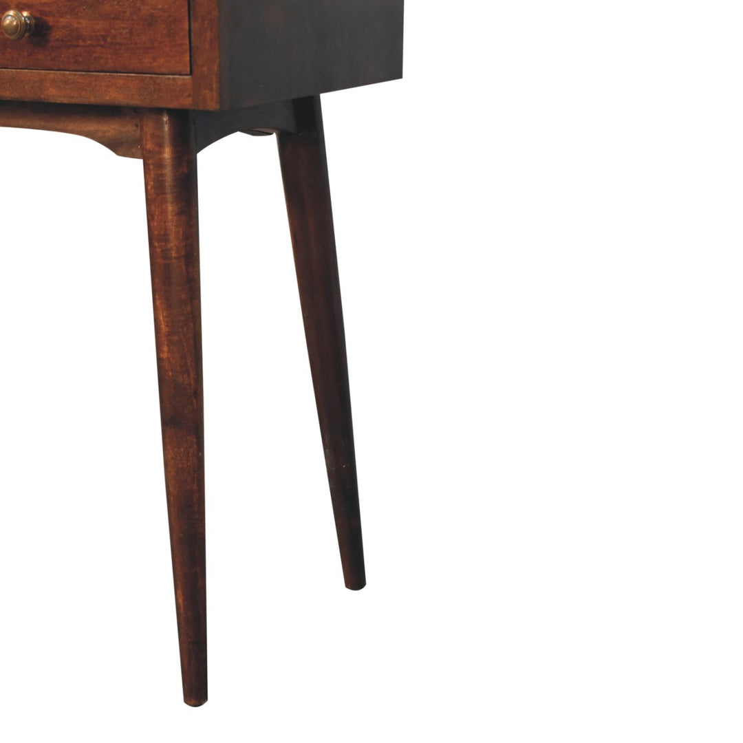 Solid Wood California Walnut Hallway 2-Drawer Console Table, Nordic Legs, Brown