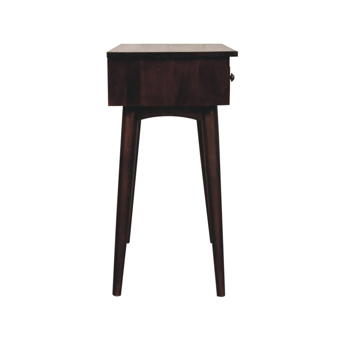 Solid Wood California Walnut Hallway 2-Drawer Console Table, Nordic Legs, Brown