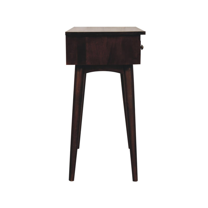 Solid Wood California Walnut Hallway 2-Drawer Console Table, Nordic Legs, Brown