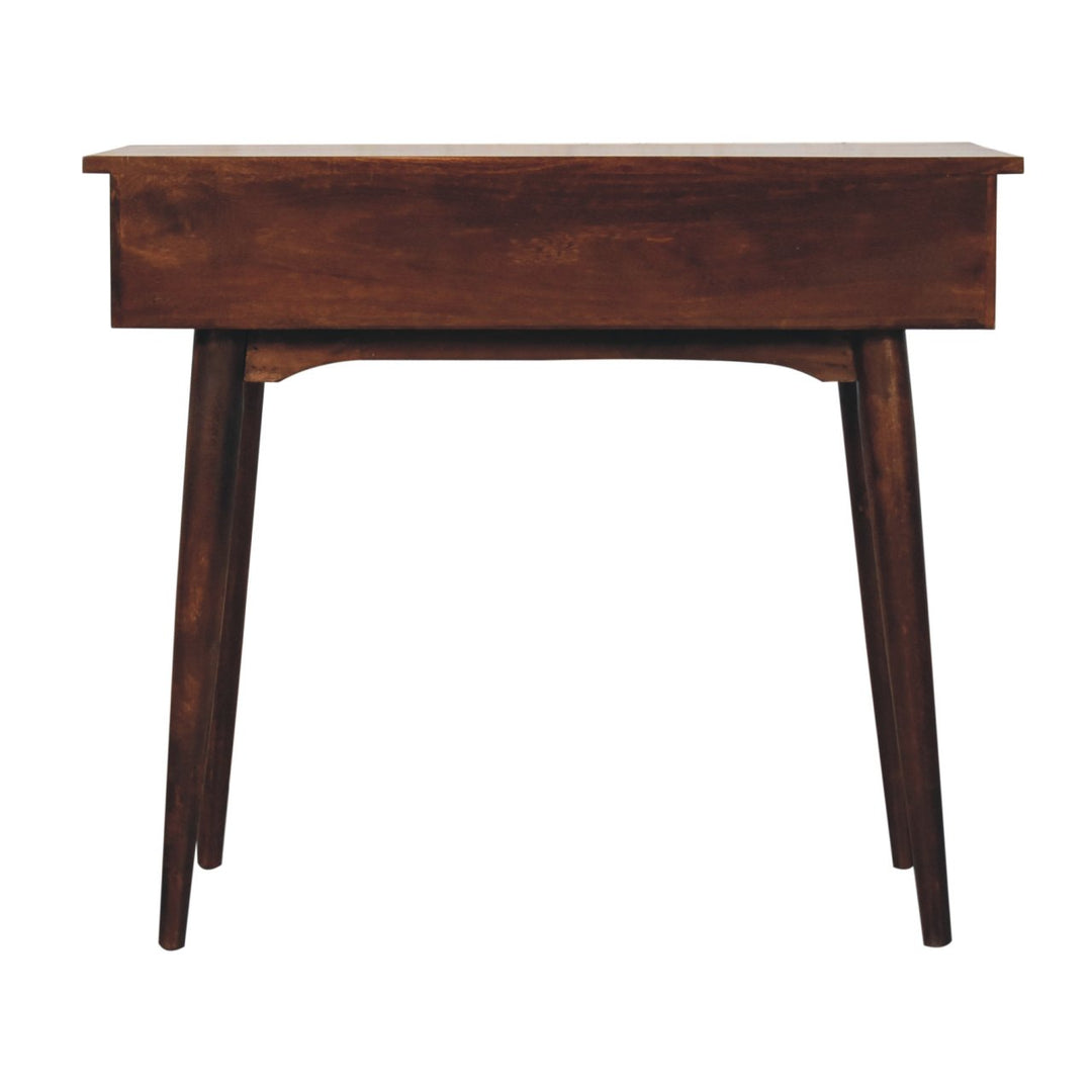 Solid Wood California Walnut Hallway 2-Drawer Console Table, Nordic Legs, Brown
