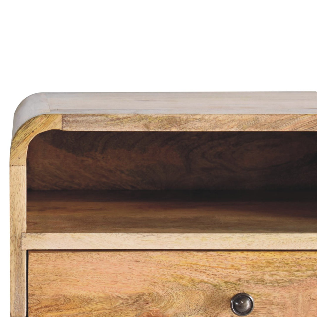 Large Floating Bedside, 1 Drawer, 1 Open Slot, Oak-ish, Light Brown