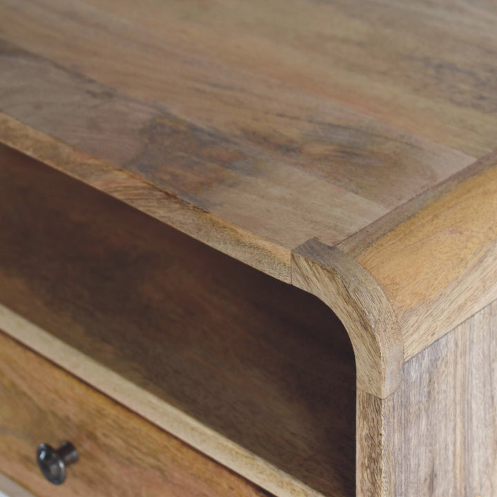 Large Floating Bedside, 1 Drawer, 1 Open Slot, Oak-ish, Light Brown