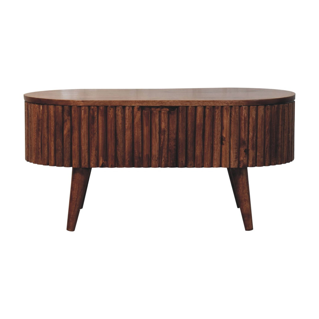 Solid Wood Honey Caramel Mokka Coffee Table, Nordic Legs, Brown