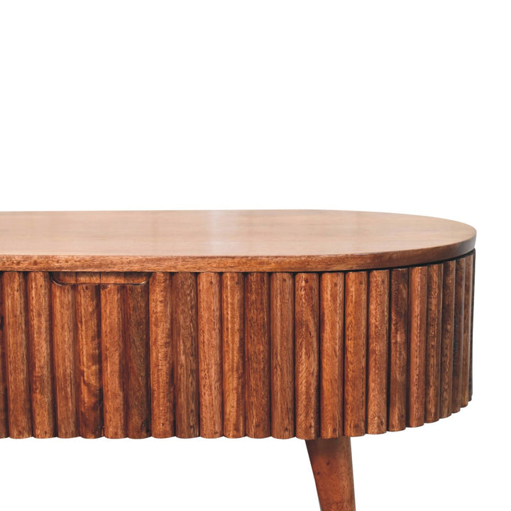 Solid Wood Honey Caramel Mokka Coffee Table, Nordic Legs, Brown