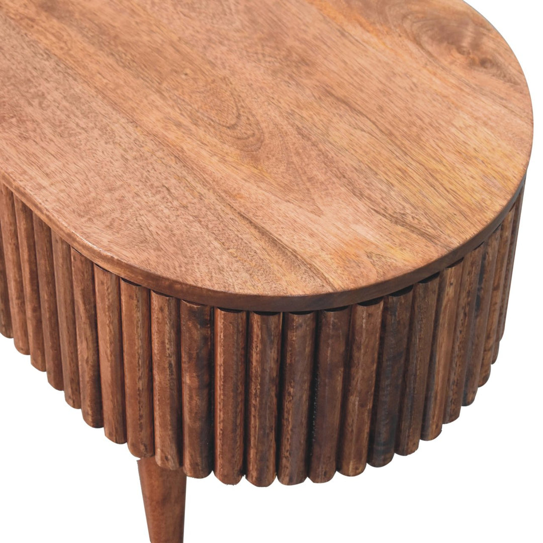 Solid Wood Honey Caramel Mokka Coffee Table, Nordic Legs, Brown