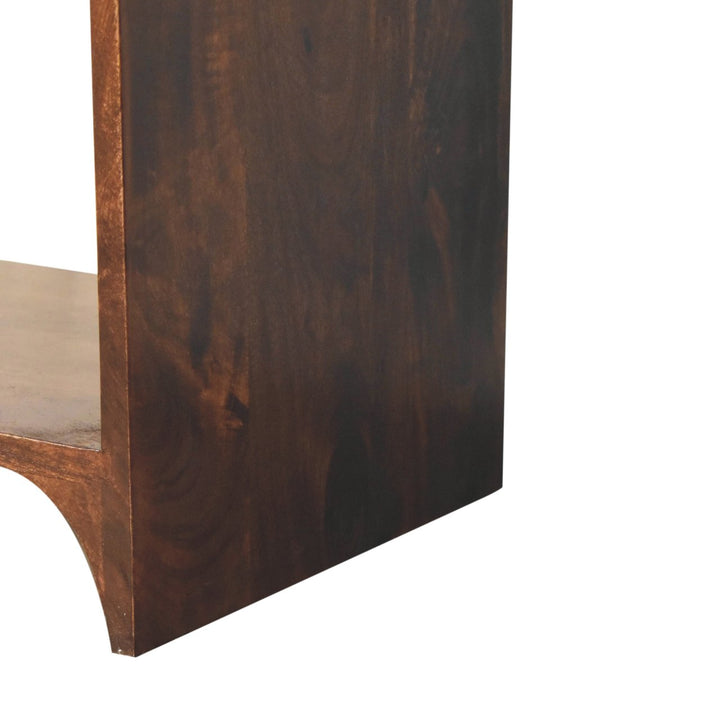 Solid Wood California Walnut Newton Bedside, Open Slot, 1-Drawer, Brown