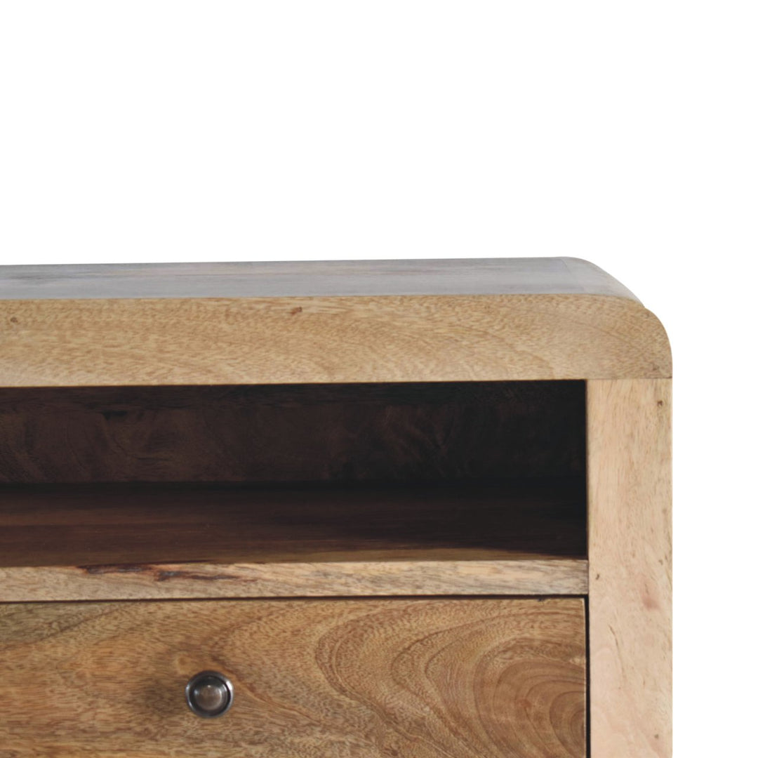Chunky Floating Bedside,1-Drawer, 1 Open Slot, Oak-ish, Light Brown