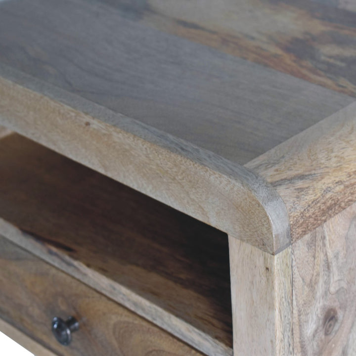 Chunky Floating Bedside,1-Drawer, 1 Open Slot, Oak-ish, Light Brown