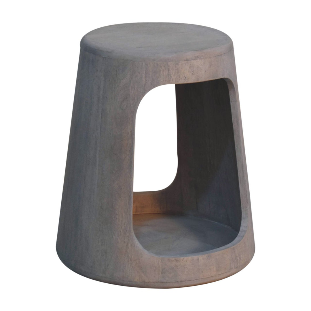 Solid Wood Acid Wash Side Table, Open-Storage