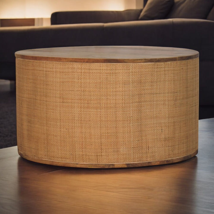 Artisan Furniture Solid Wood Larissa Round Coffee Table, Brown