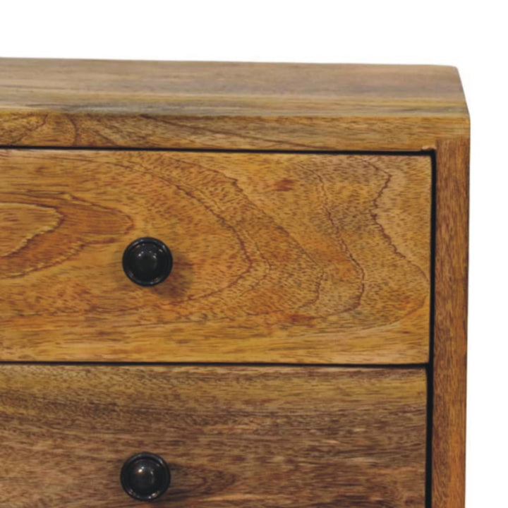 Solid Wood Solis Wall-Mounted Nightstand, 2-Drawers, Oak-ish, Light Brown
