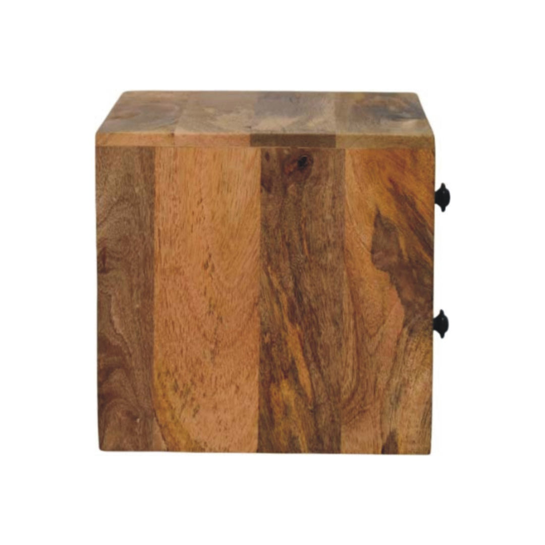Solid Wood Solis Wall-Mounted Nightstand, 2-Drawers, Oak-ish, Light Brown