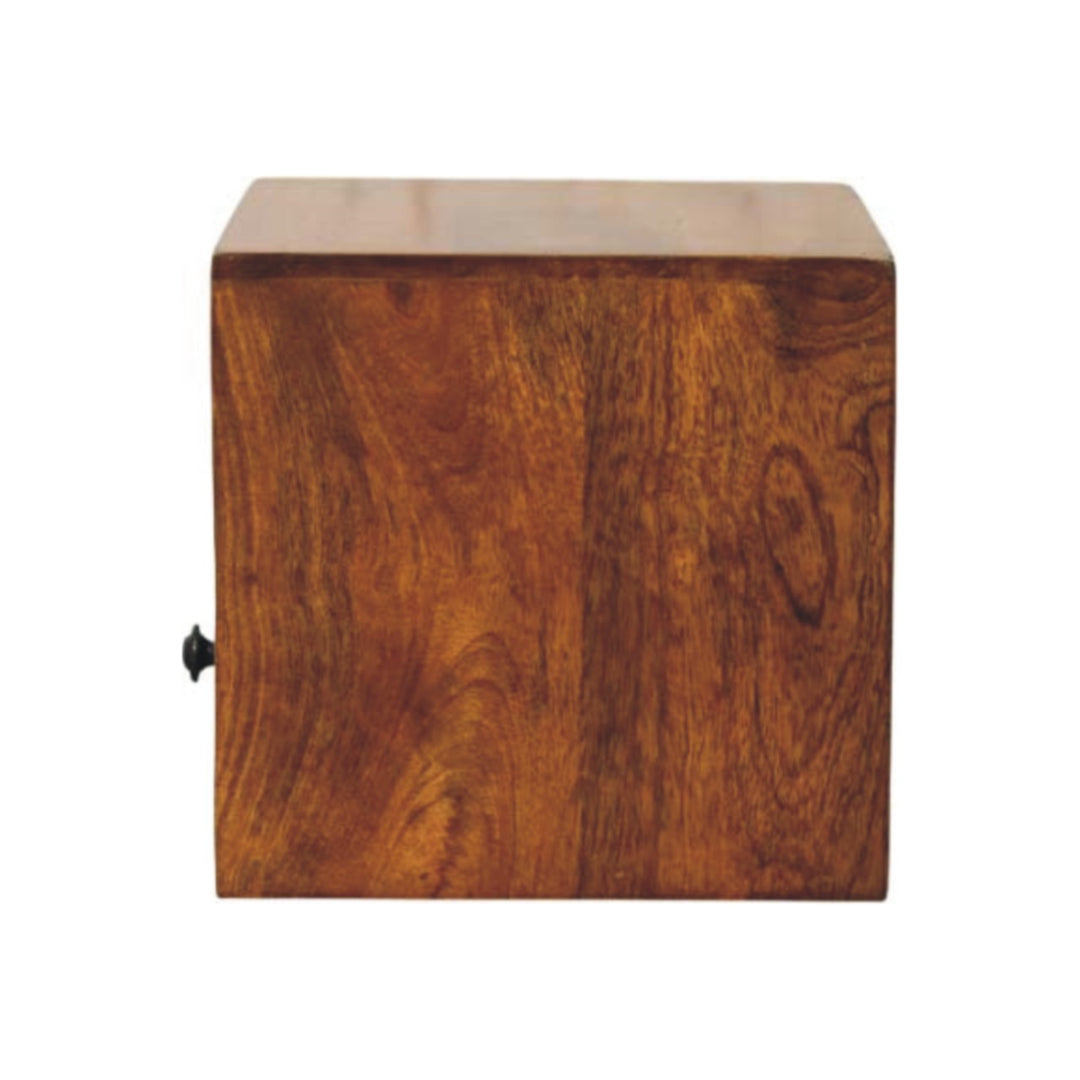 Solis 1-Drawer Chestnut Wall-Mounted Nightstand, 1 Open Slot, Brown