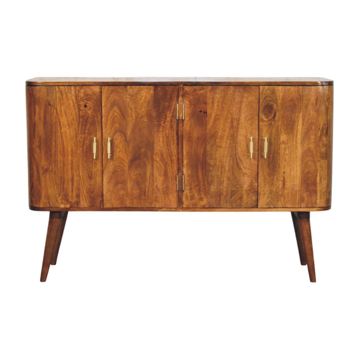 Solid Wood Linden Sideboard, 4-Shelves, Brown