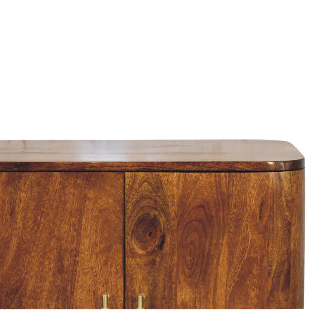 Solid Wood Linden Sideboard, 4-Shelves, Brown