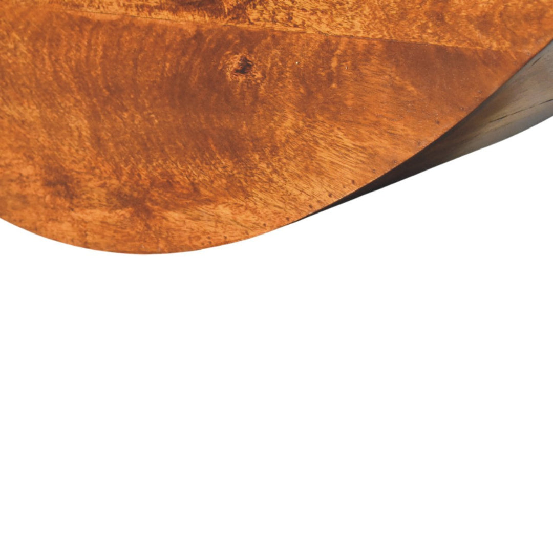 Solid Wood Crescent Floating Wall Shelf, Brown