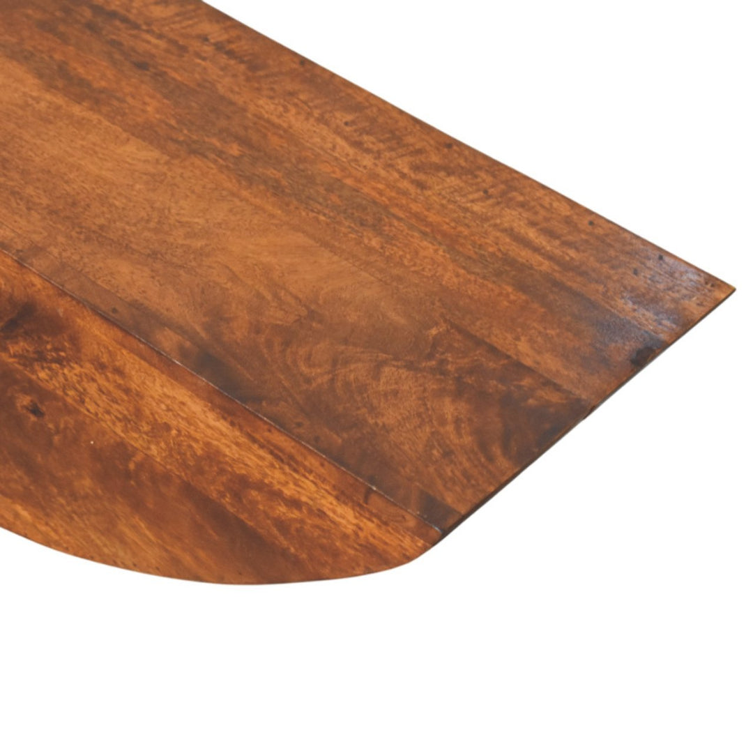 Solid Wood Crescent Floating Wall Shelf, Brown